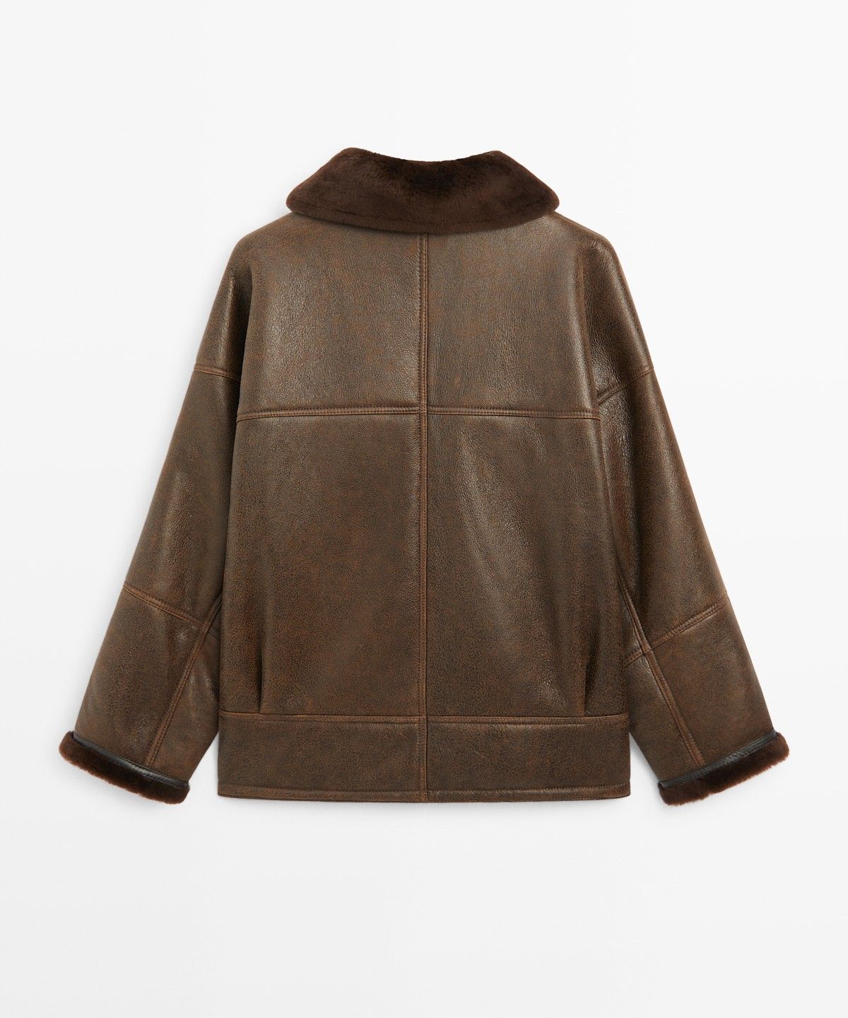 마시모두띠(MASSIMO DUTTI) 양면 가죽 퍼 코트