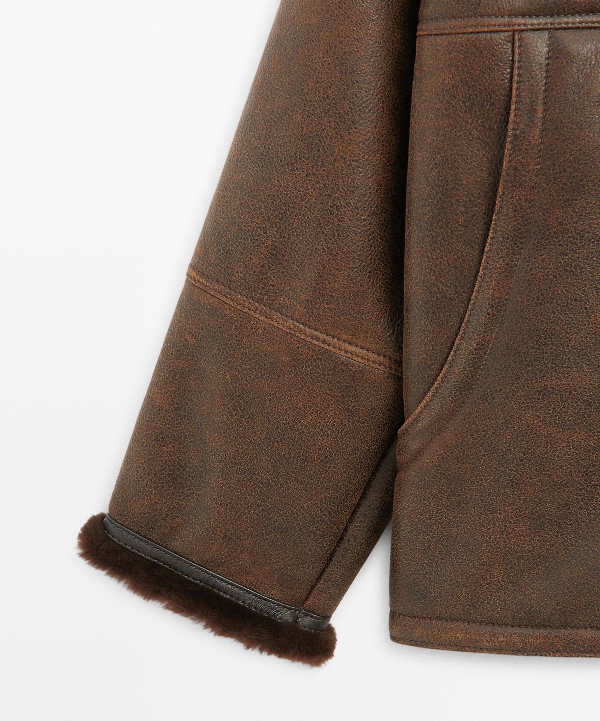 마시모두띠(MASSIMO DUTTI) 양면 가죽 퍼 코트