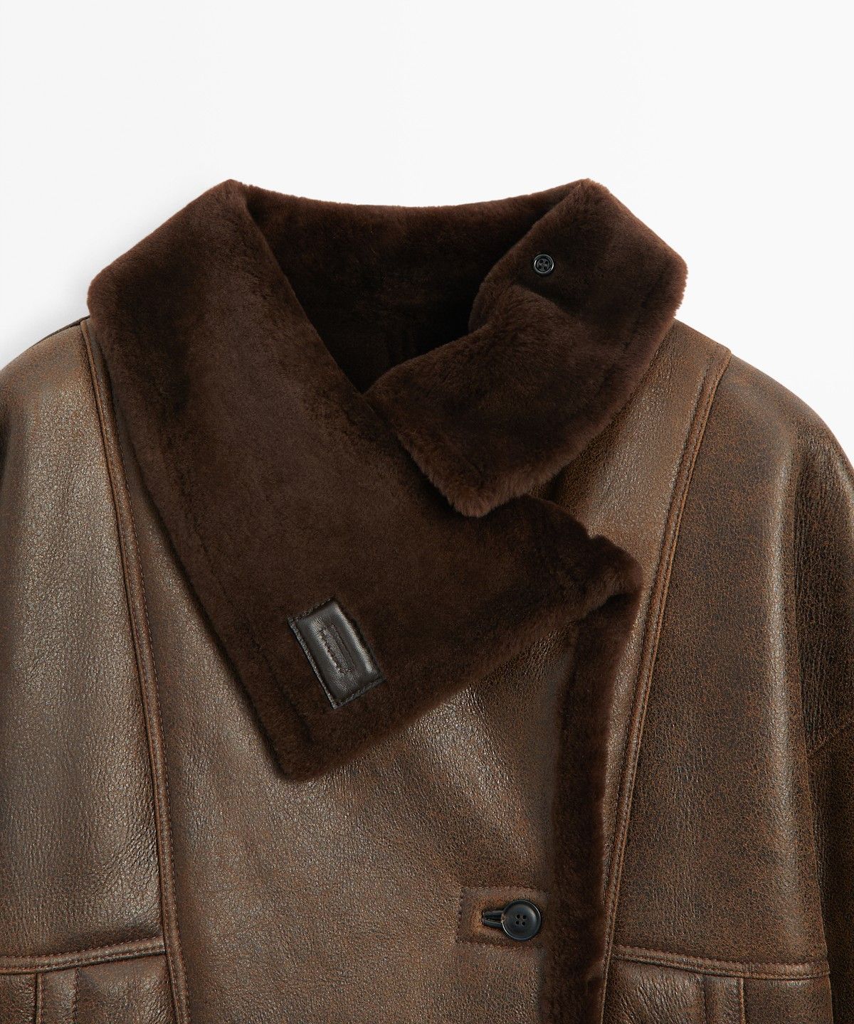마시모두띠(MASSIMO DUTTI) 양면 가죽 퍼 코트