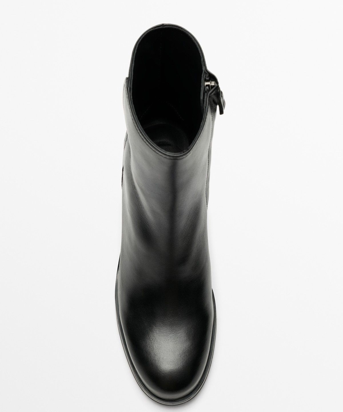마시모두띠(MASSIMO DUTTI) 스퀘어 힐 가죽 앵클 부츠