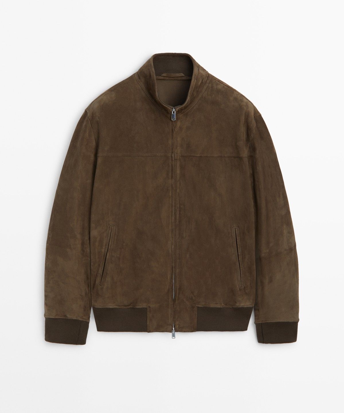 마시모두띠(MASSIMO DUTTI) 가죽 스웨이드 믹스 봄버 재킷