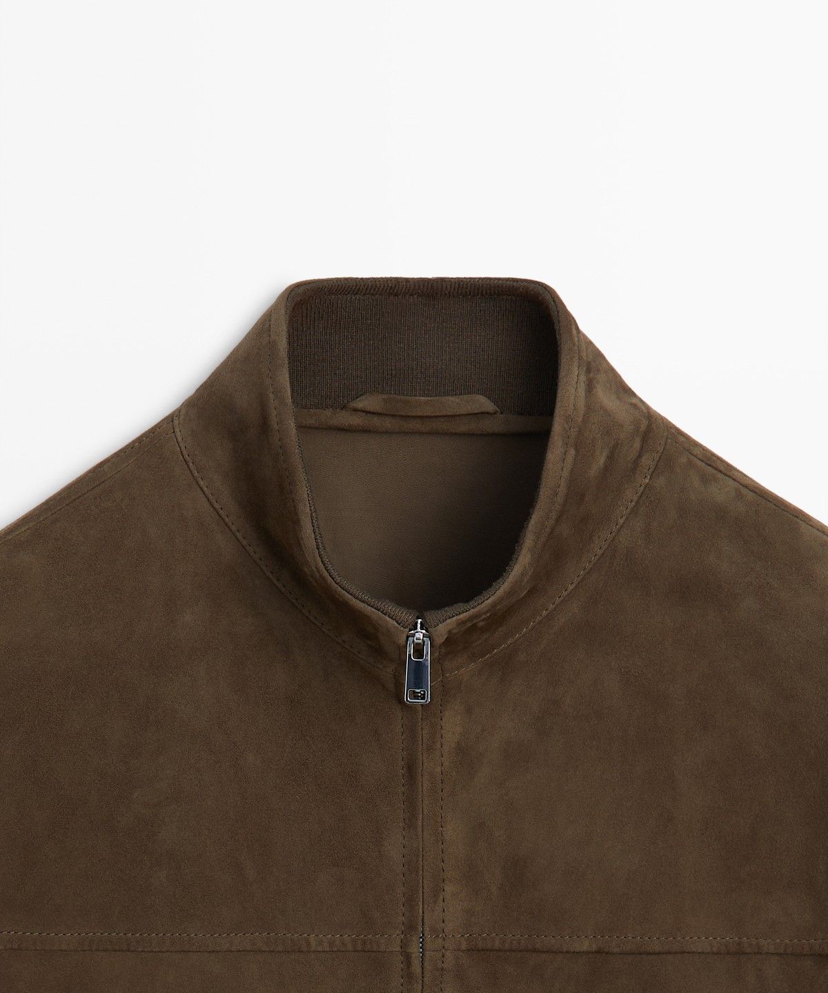 마시모두띠(MASSIMO DUTTI) 가죽 스웨이드 믹스 봄버 재킷