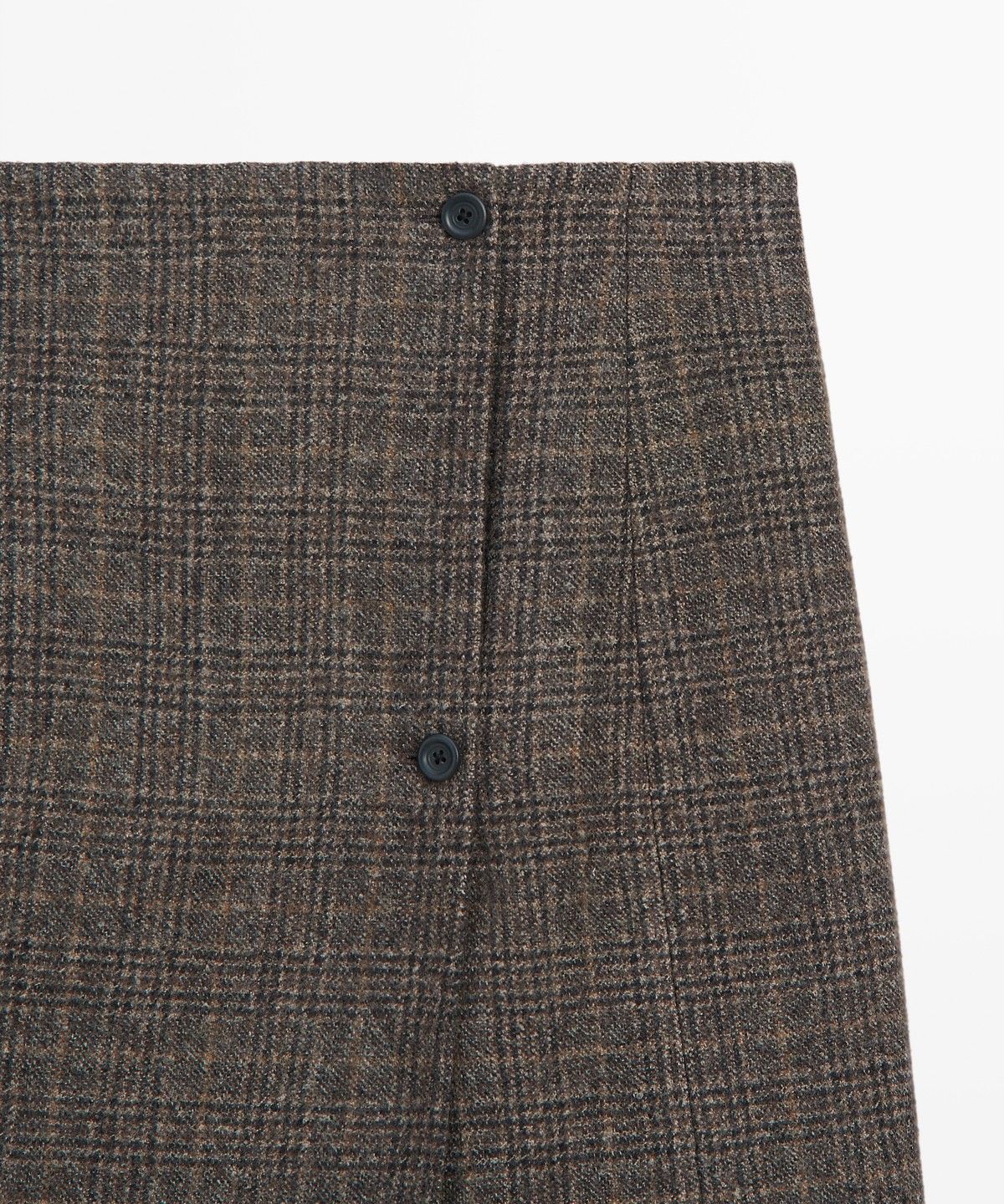 마시모두띠(MASSIMO DUTTI) 스웨이드 버튼 디테일 랩 미디 스커트