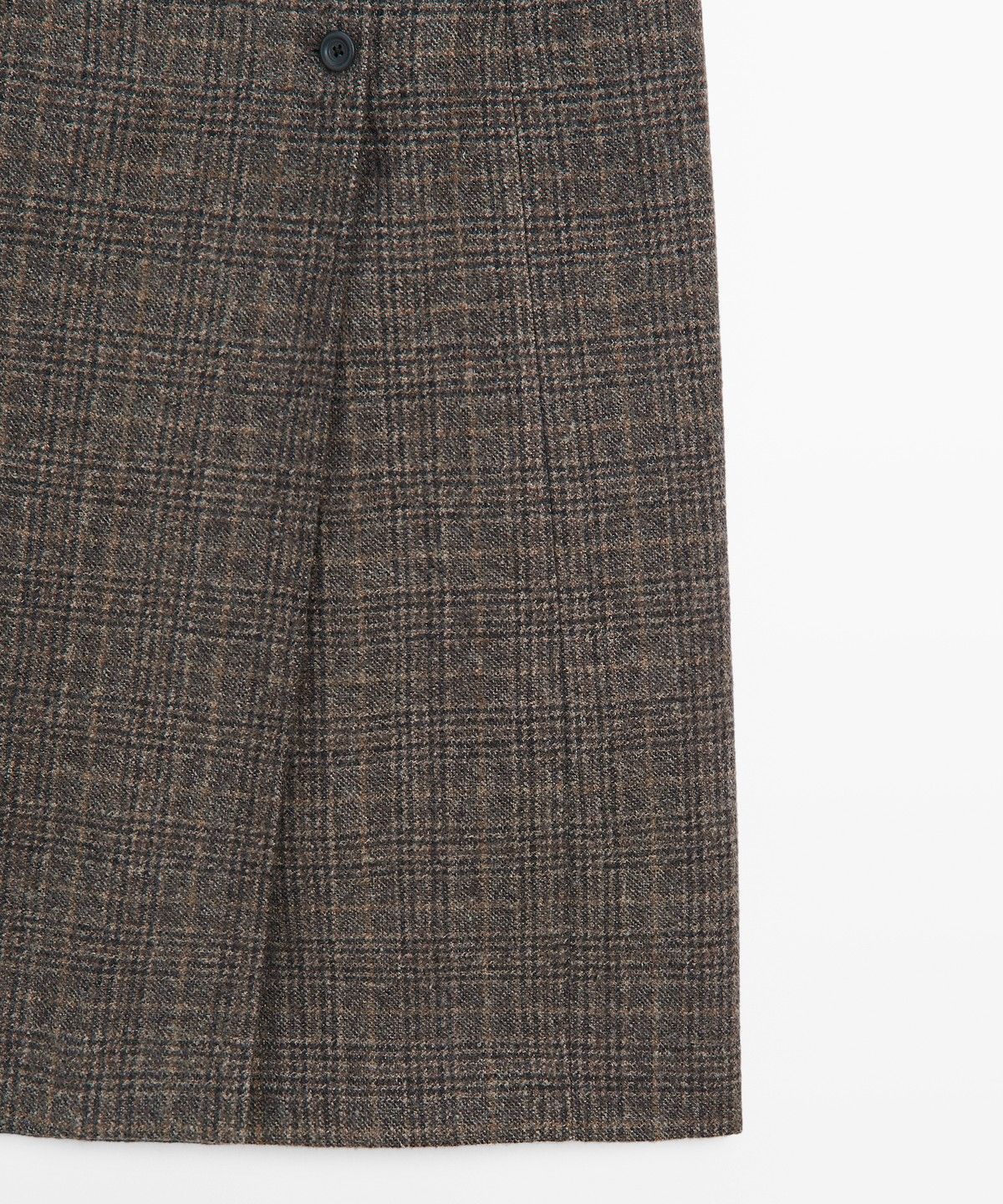 마시모두띠(MASSIMO DUTTI) 스웨이드 버튼 디테일 랩 미디 스커트