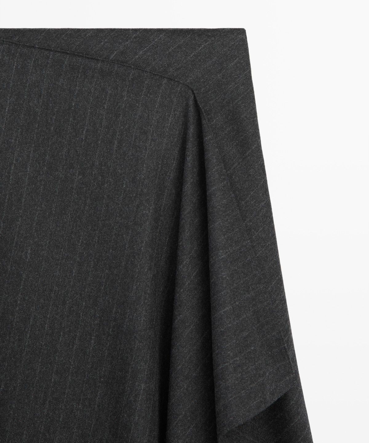 마시모두띠(MASSIMO DUTTI) EVA 스웨이드 핀스트라이프 랩 미디 스커트
