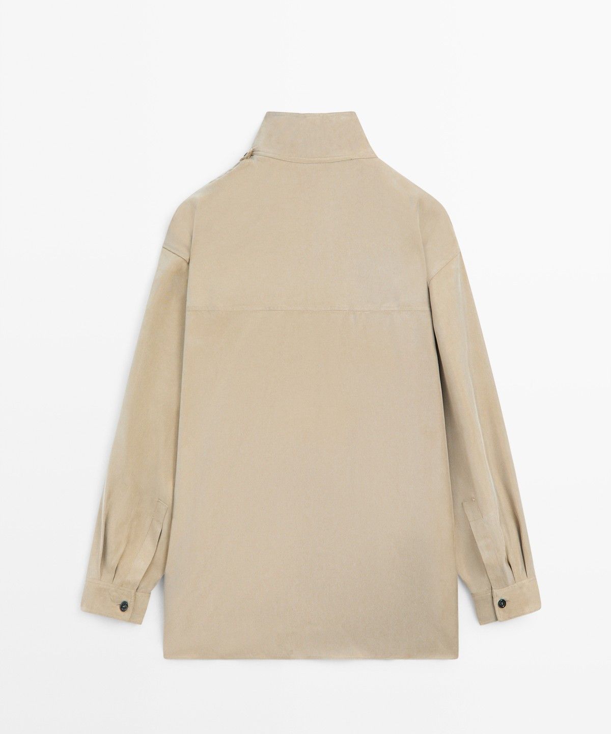 마시모두띠(MASSIMO DUTTI) 랩 스타일 하이넥 디테일 셔츠