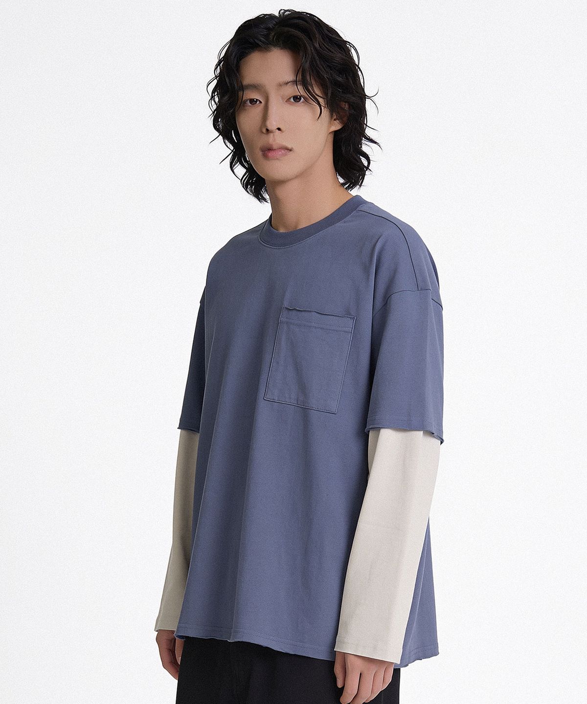더스토리(THESTORI) 컷오프 레이어드 티 (블랙)