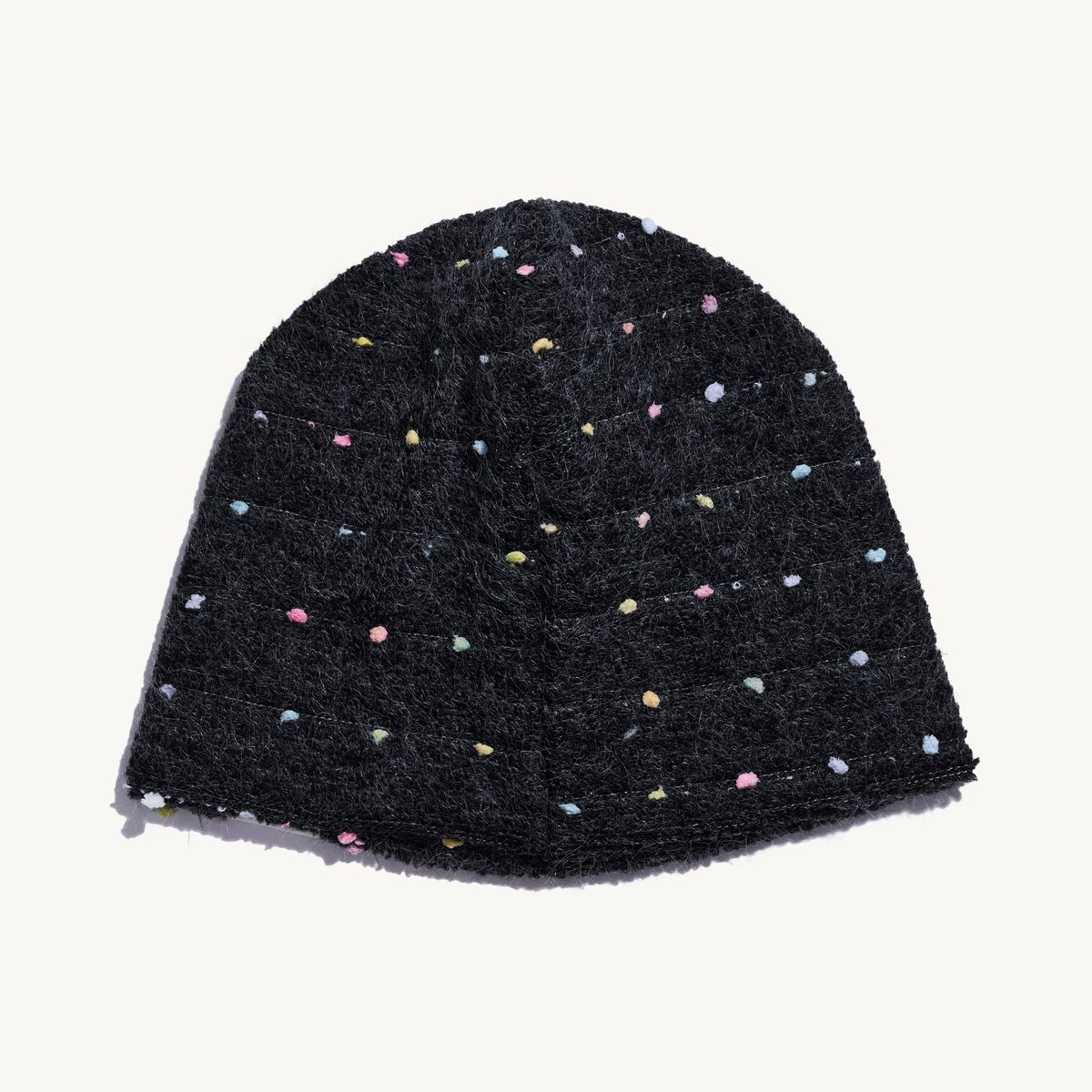 낫뉴(NOT NEW) nn Label Dot Stripe Beanie Charcoal
