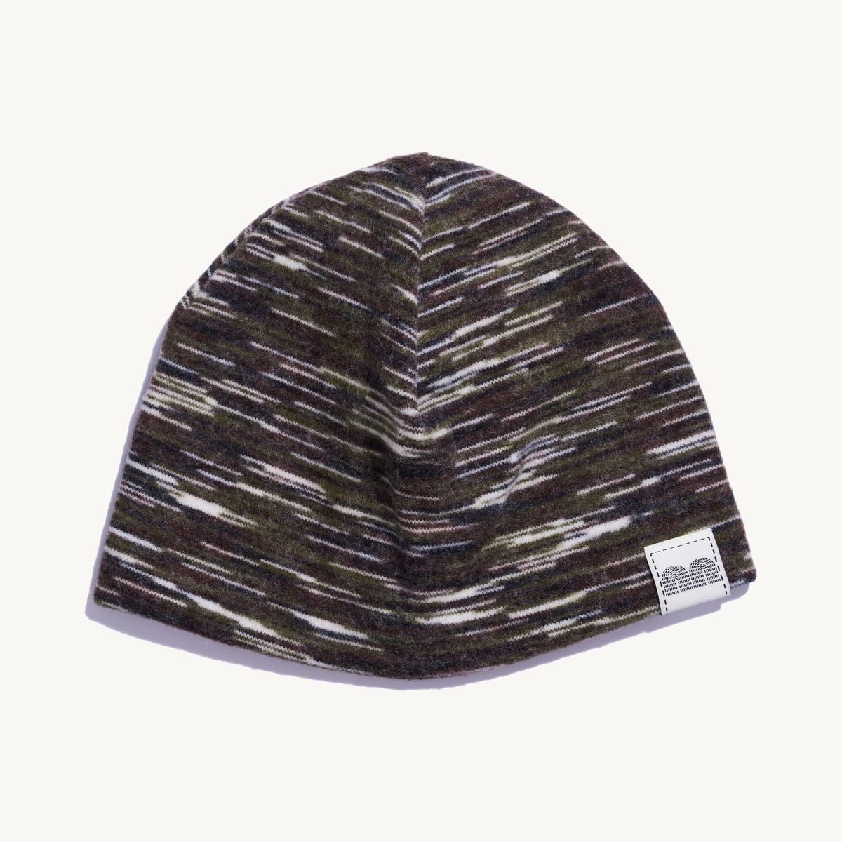 낫뉴(NOT NEW) nn Label Melange Fleece Beanie Brown