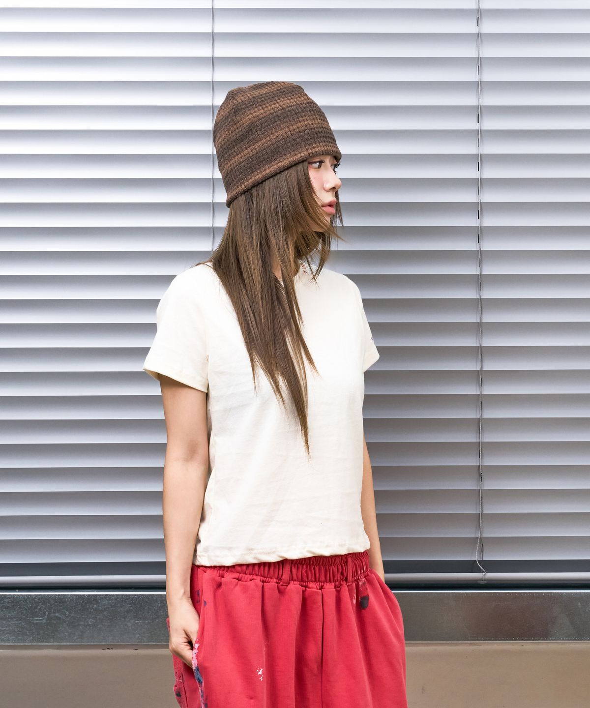 낫뉴(NOT NEW) nn Label Ombre Beanie Brown