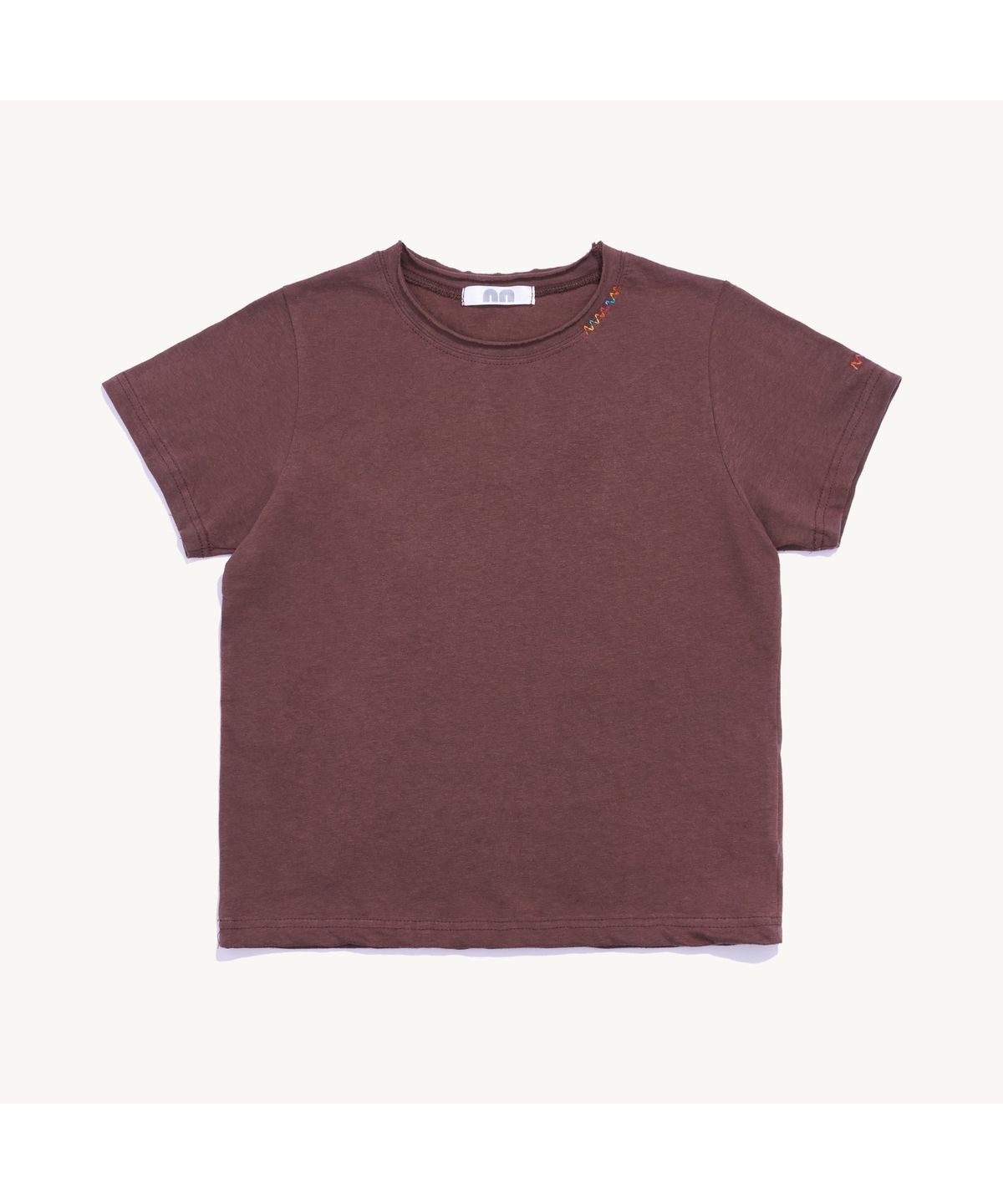 낫뉴(NOT NEW) Rainbow Stitch T-Shirt Brown