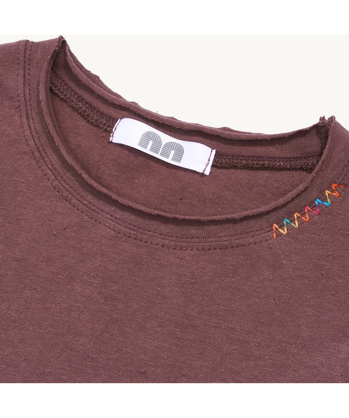 낫뉴(NOT NEW) Rainbow Stitch T-Shirt Brown