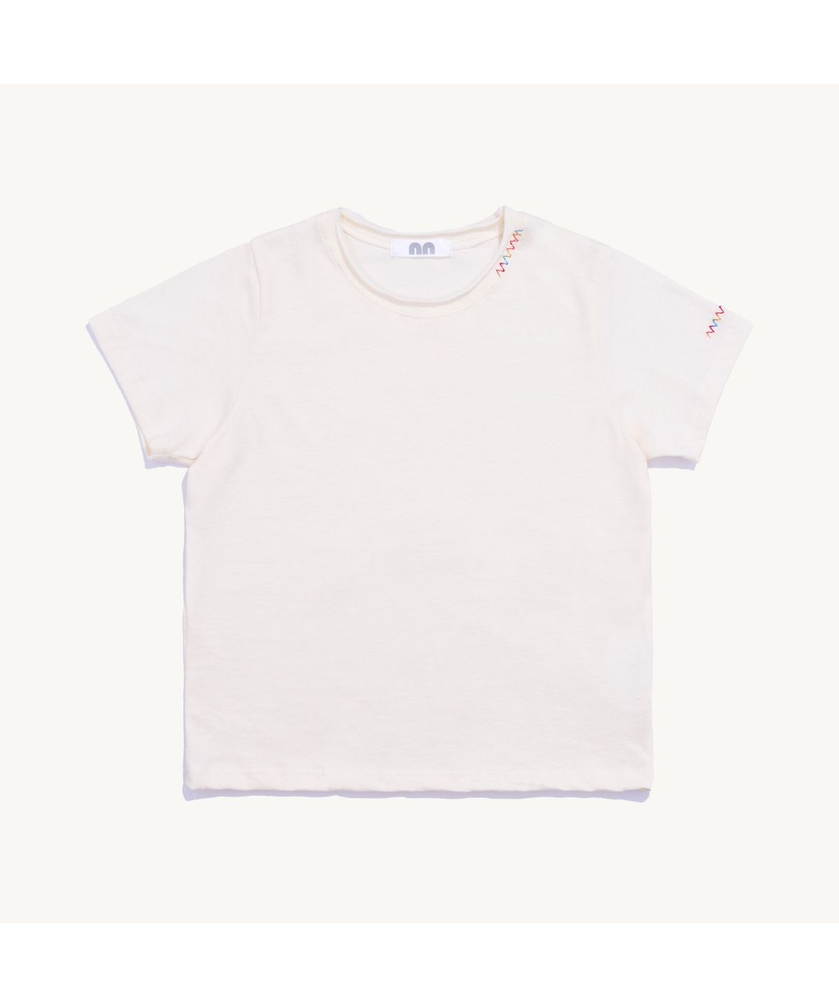 낫뉴(NOT NEW) Rainbow Stitch T-Shirt Cream
