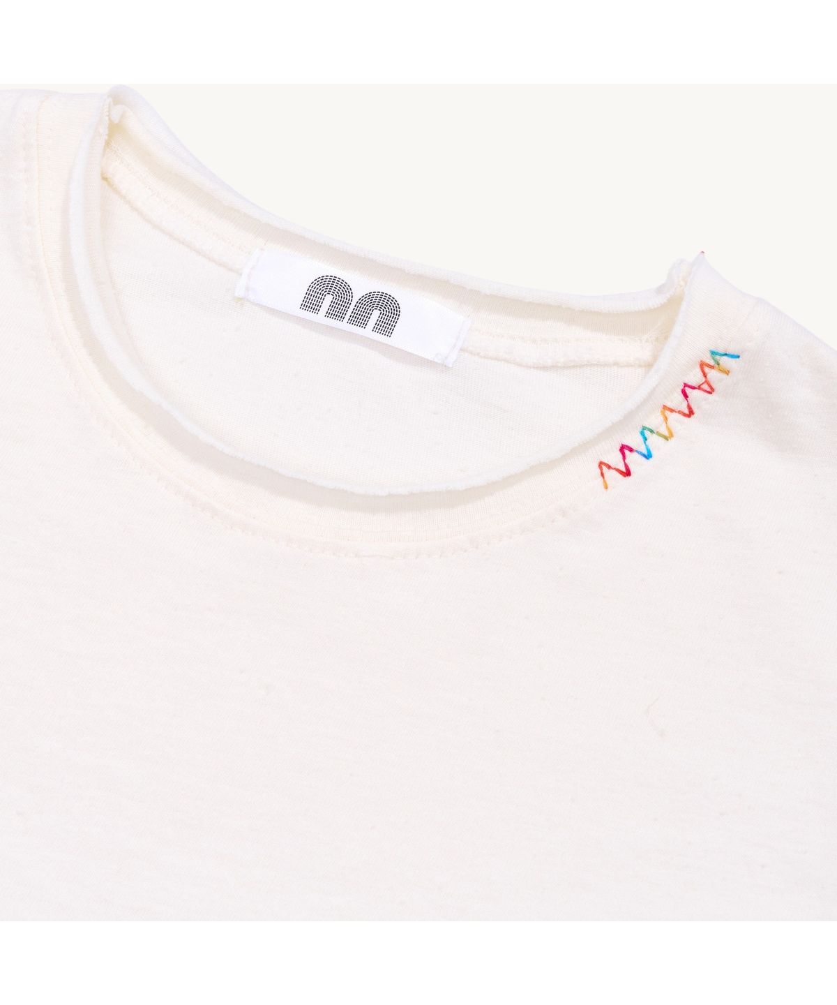 낫뉴(NOT NEW) Rainbow Stitch T-Shirt Cream