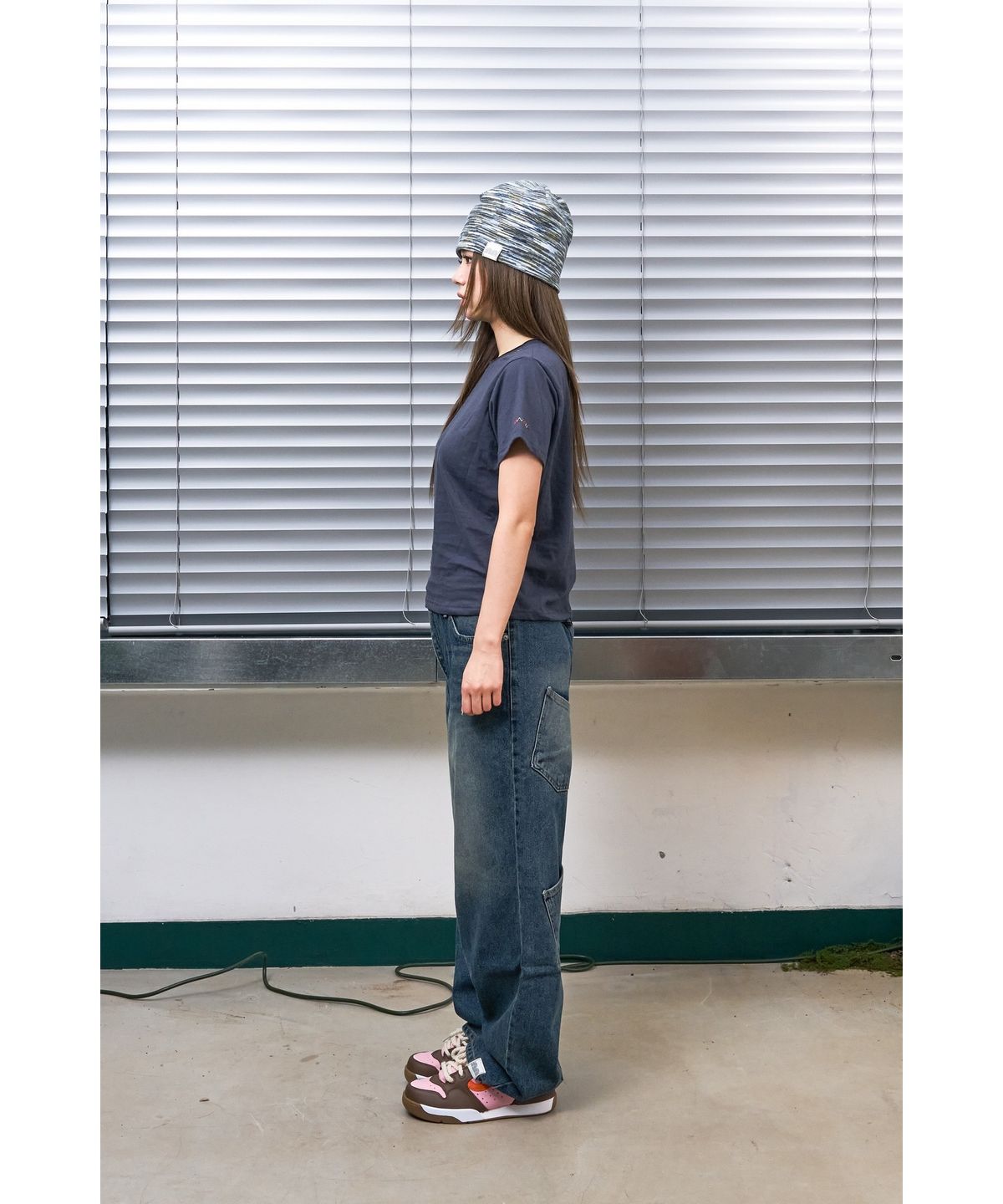 낫뉴(NOT NEW) Rainbow Stitch T-Shirt Navy