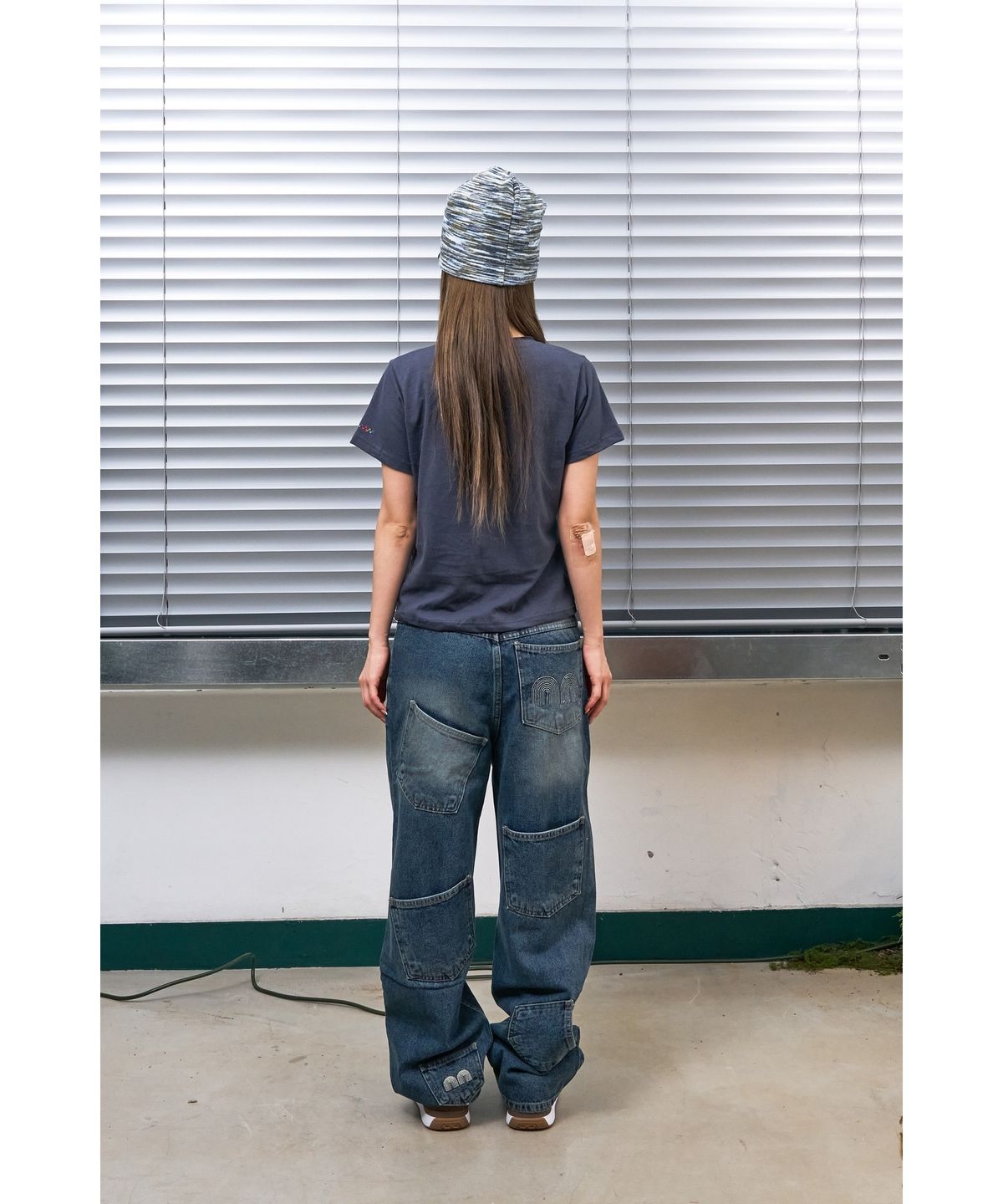 낫뉴(NOT NEW) Rainbow Stitch T-Shirt Navy