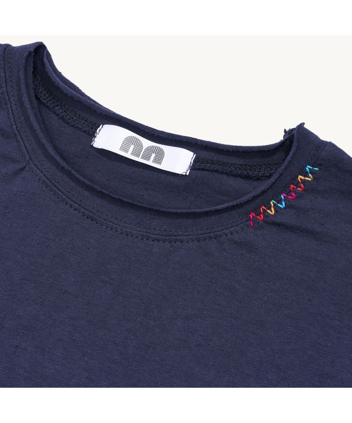 낫뉴(NOT NEW) Rainbow Stitch T-Shirt Navy