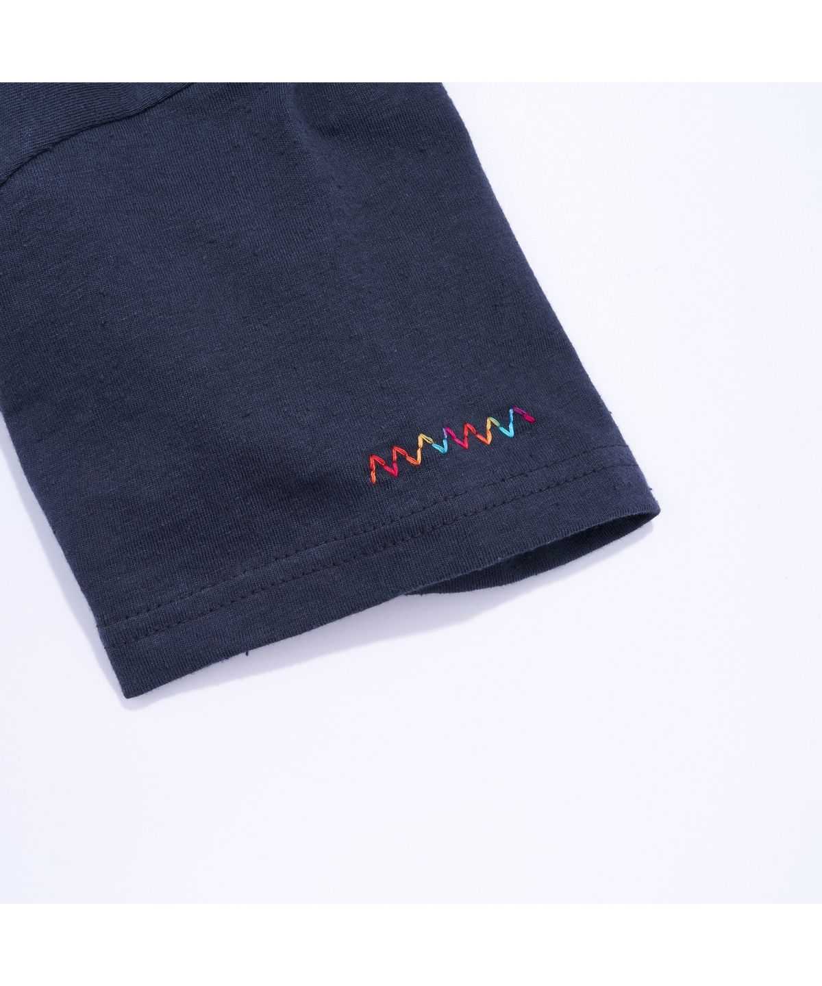 낫뉴(NOT NEW) Rainbow Stitch T-Shirt Navy