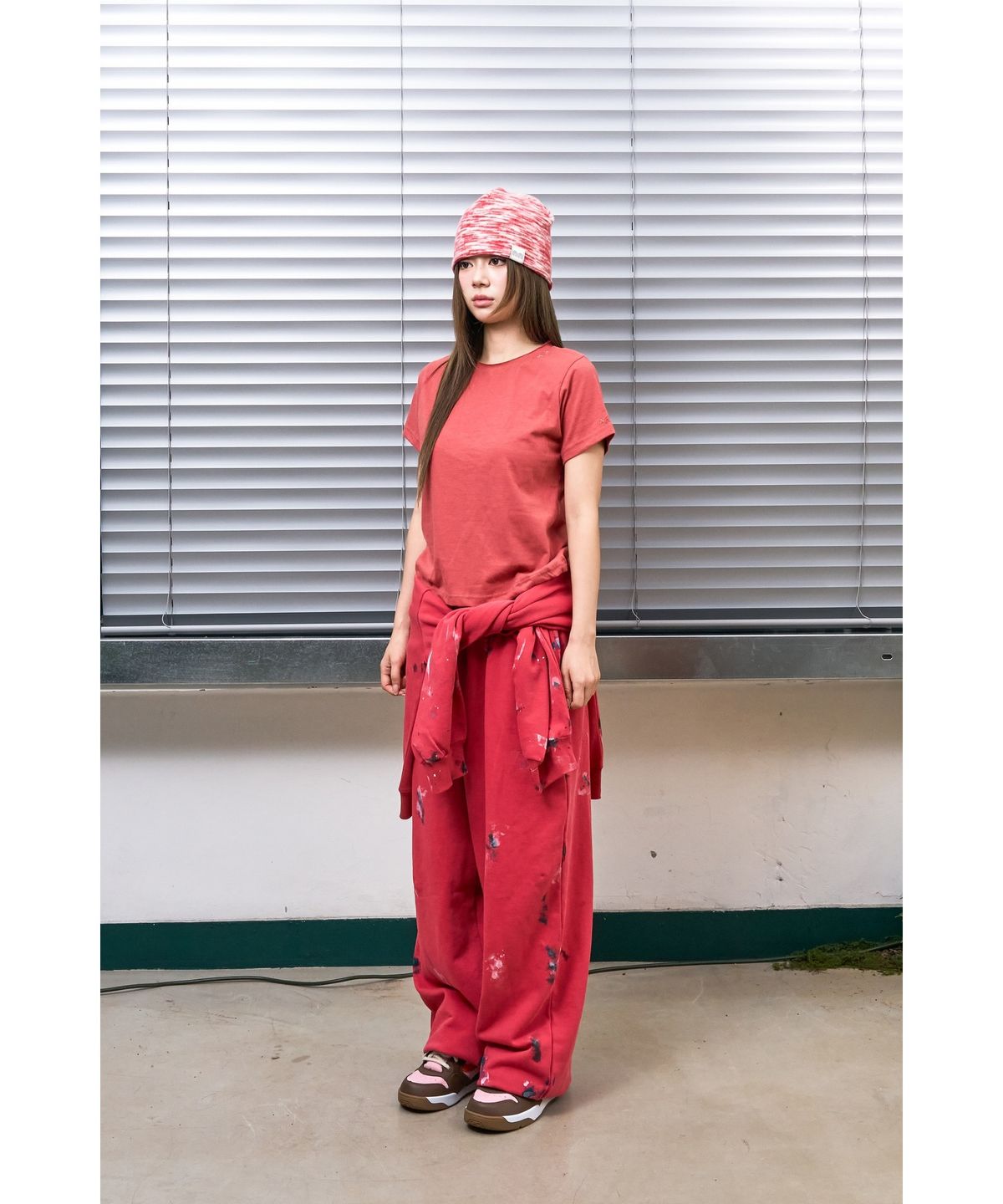 낫뉴(NOT NEW) Rainbow Stitch T-Shirt Red