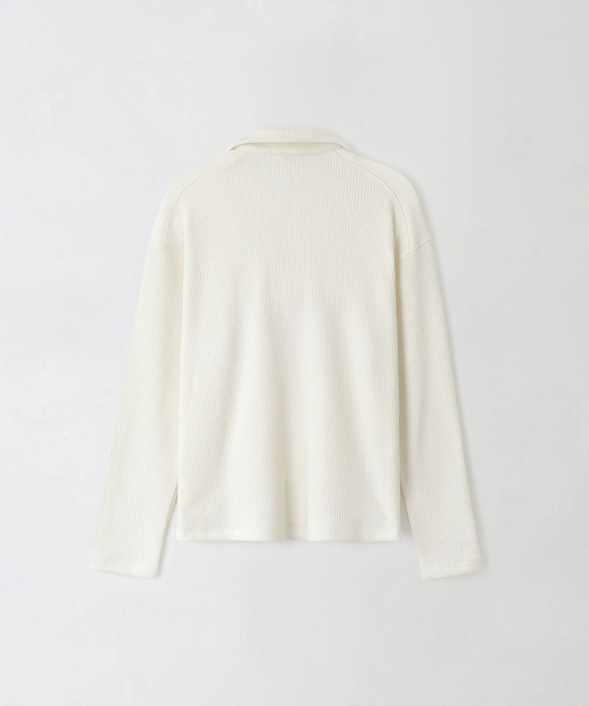 알포(R-4) R-0075 / OPEN PLACKET WOOL KNIT(CREAM)