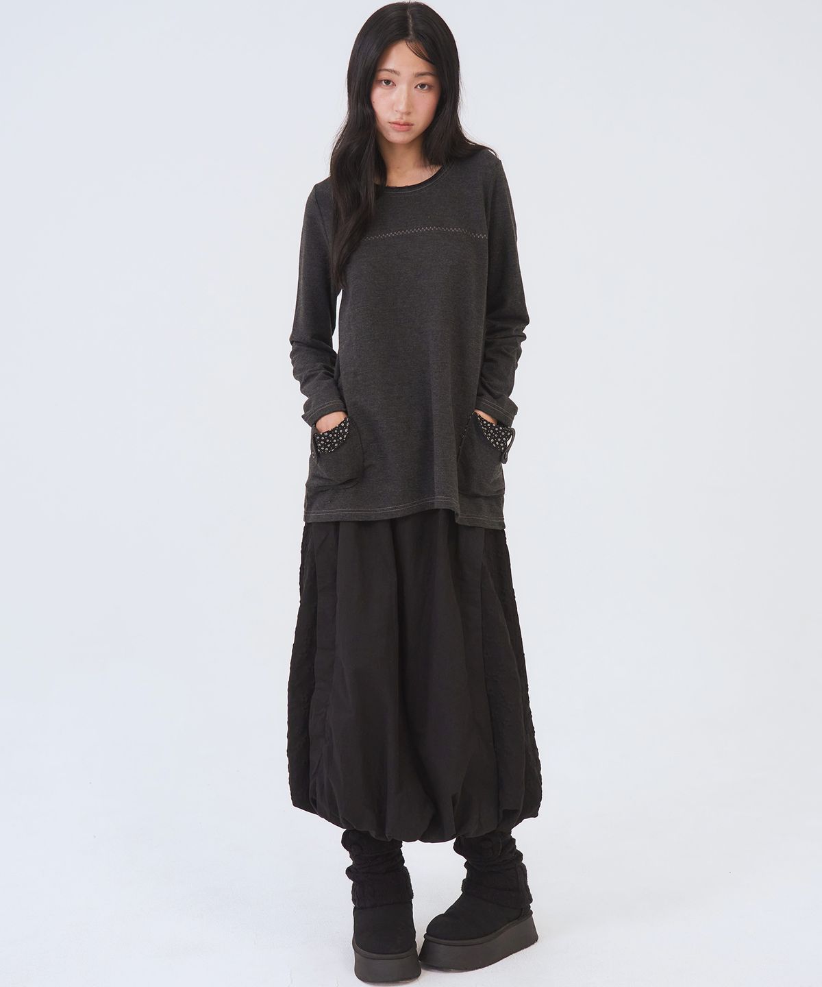 오피쉬(OAFISH) Button Strap Leg Warmer, Black
