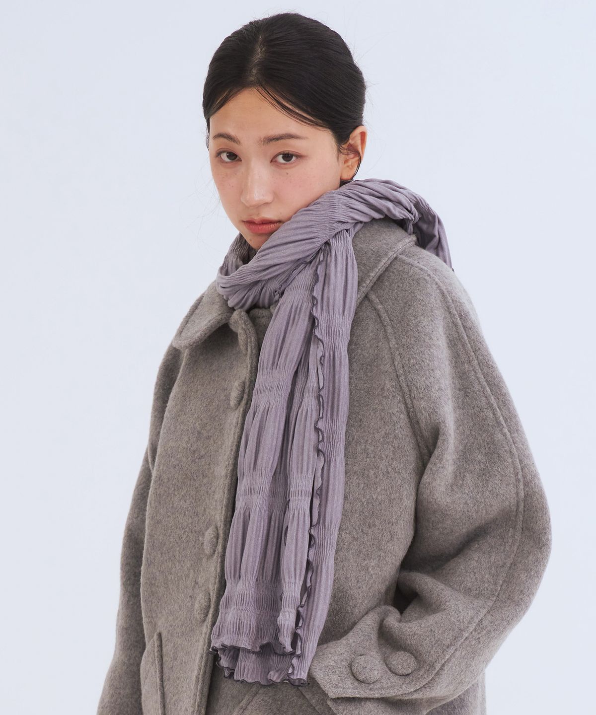 오피쉬(OAFISH) Ruffle Muffler, Gray