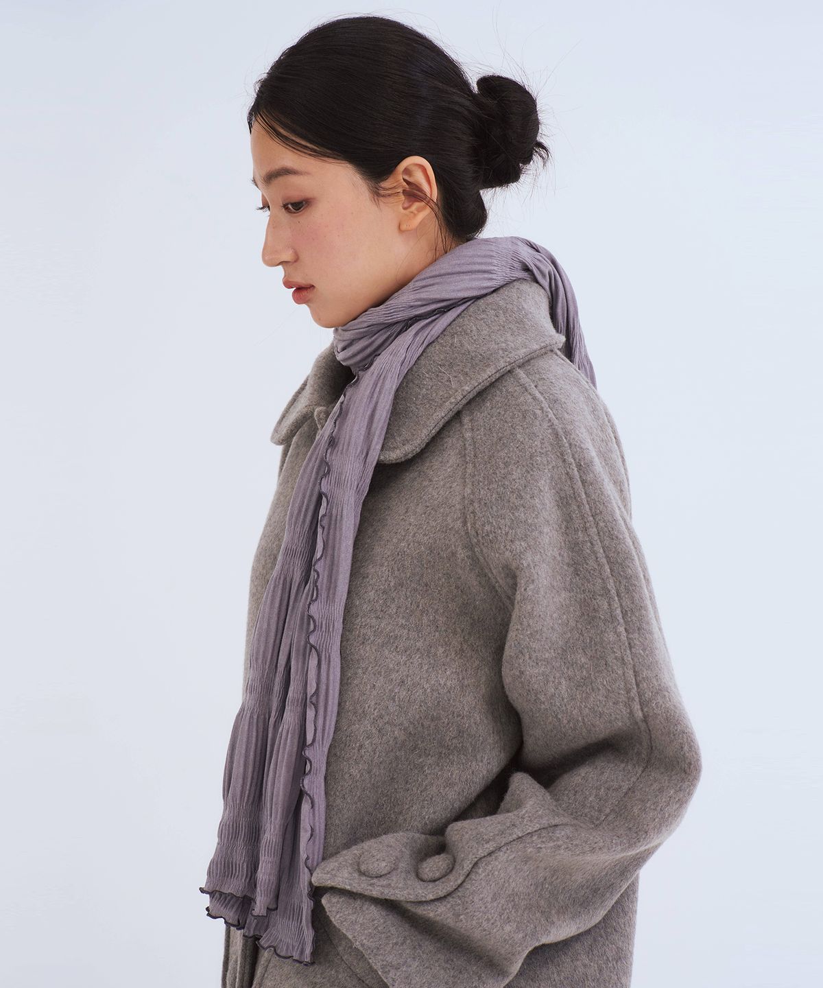 오피쉬(OAFISH) Ruffle Muffler, Gray