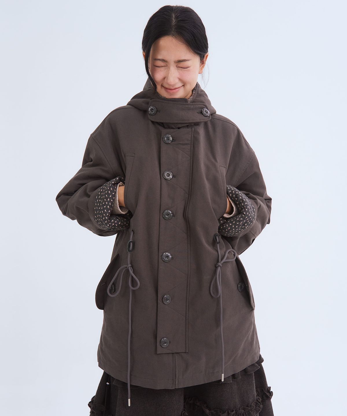 오피쉬(OAFISH) Hooded Field Padding Jacket, Charcoal