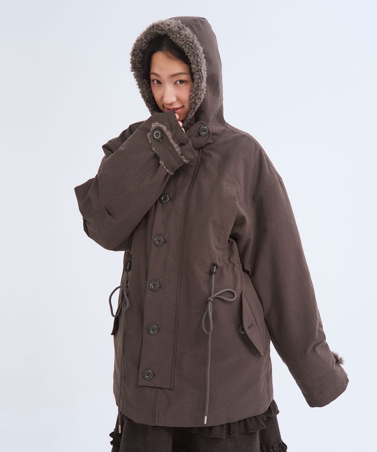 오피쉬(OAFISH) Hooded Field Padding Jacket, Charcoal