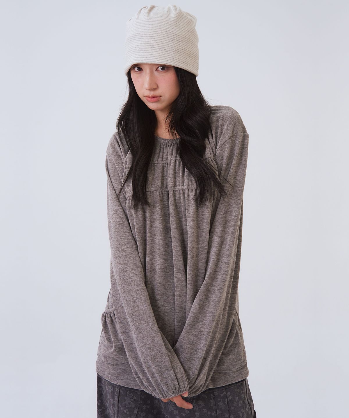 오피쉬(OAFISH) Shirring Pocket Longsleeve, Gray