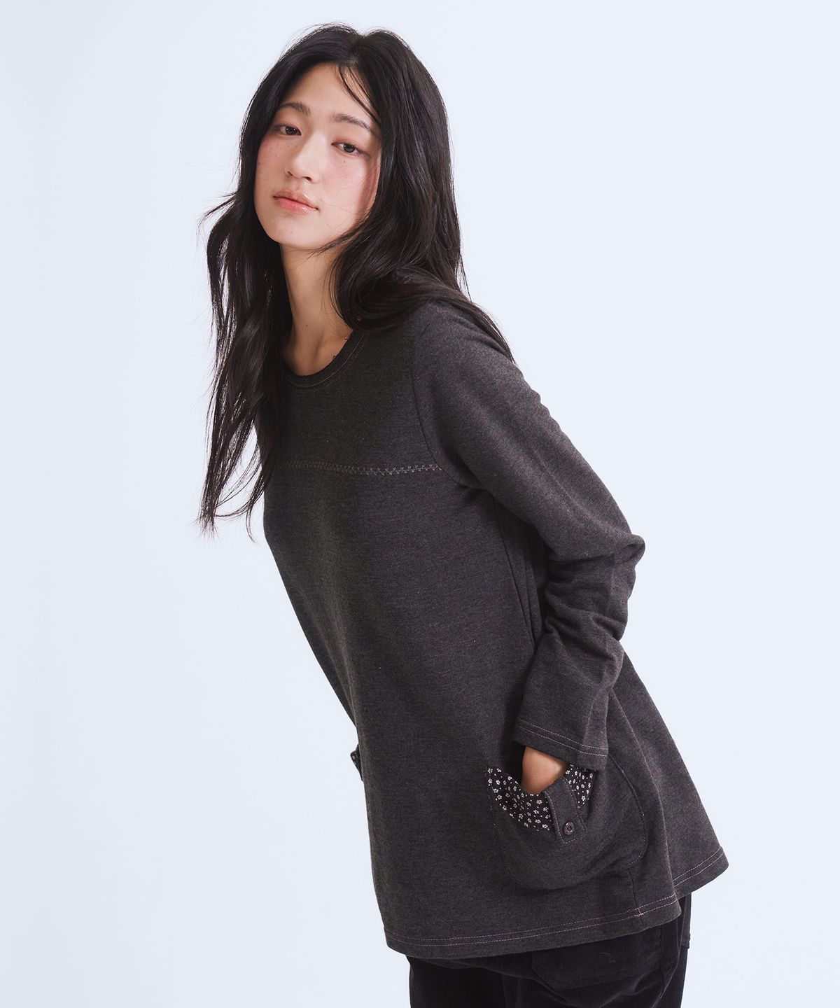 오피쉬(OAFISH) Button Pocket Long Sleeve, Charcoal
