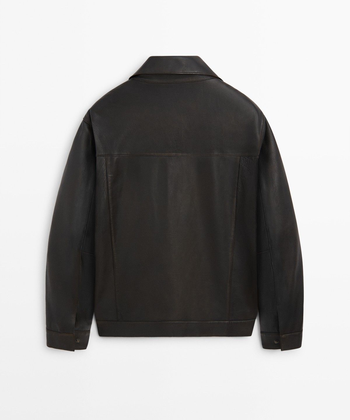 마시모두띠(MASSIMO DUTTI) 나파 가죽 칼라 디테일 자켓