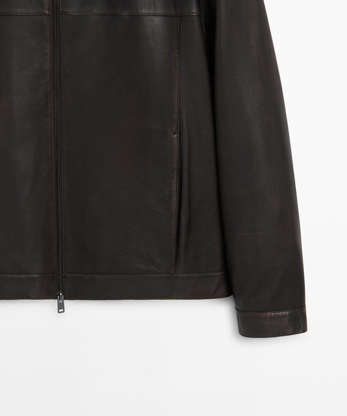 마시모두띠(MASSIMO DUTTI) 나파 가죽 칼라 디테일 자켓