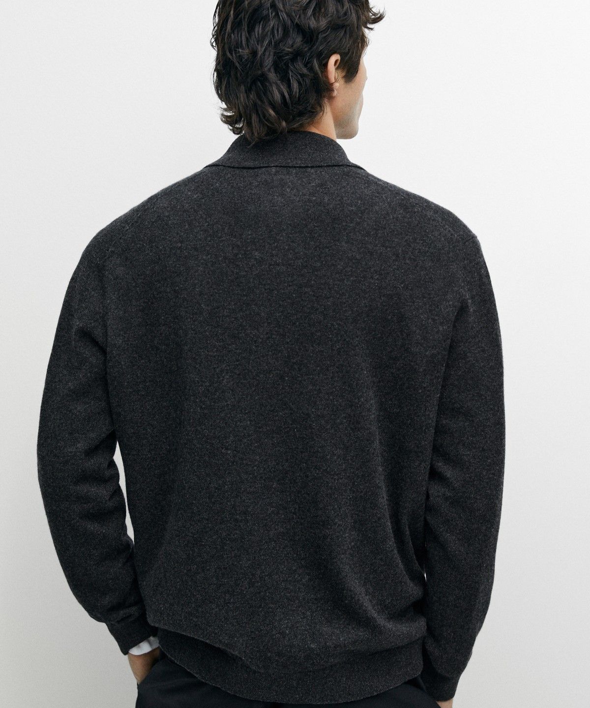 마시모두띠(MASSIMO DUTTI) 100% 울 니트 폴로 스웨터