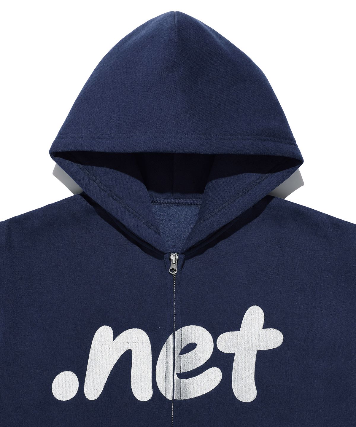 이지이지이지(EASYEASYEASY) Easy Net Logo Zip Hoodie Navy