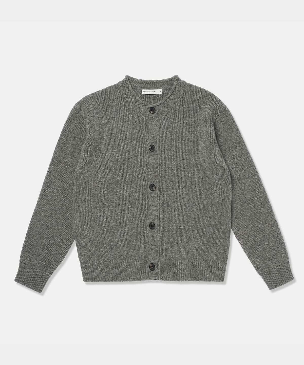 더씽인데어데어(THE THING IN THEIR THERE) Rolled-Edge Shetland Cardigan Melange