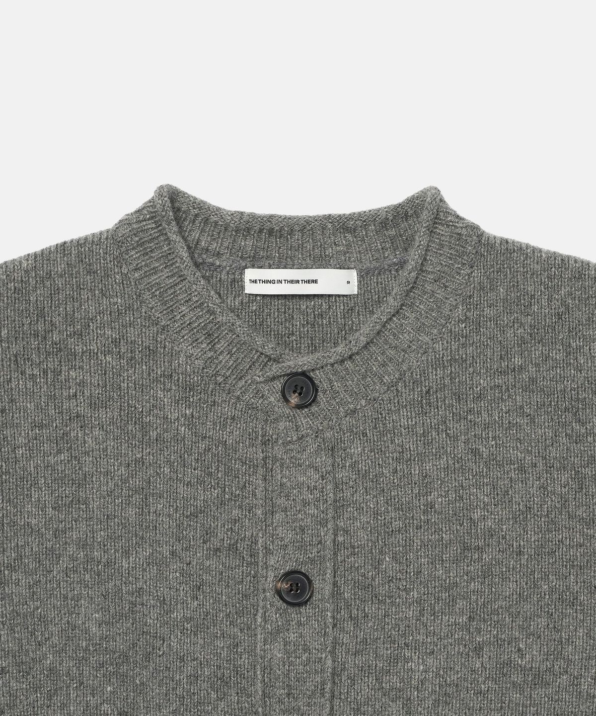 더씽인데어데어(THE THING IN THEIR THERE) Rolled-Edge Shetland Cardigan Melange