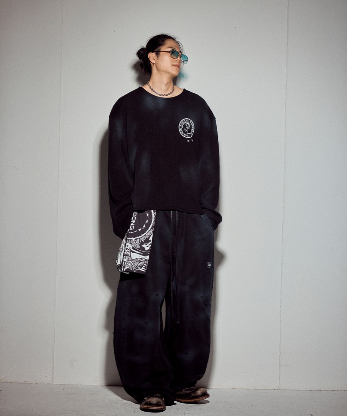 뭉(MWOONG) Gathering heavy waffle LS-BK dirty