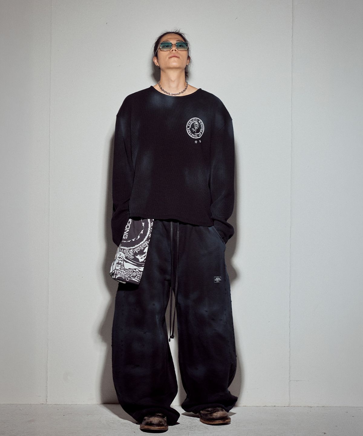 뭉(MWOONG) Gathering heavy waffle LS-BK dirty