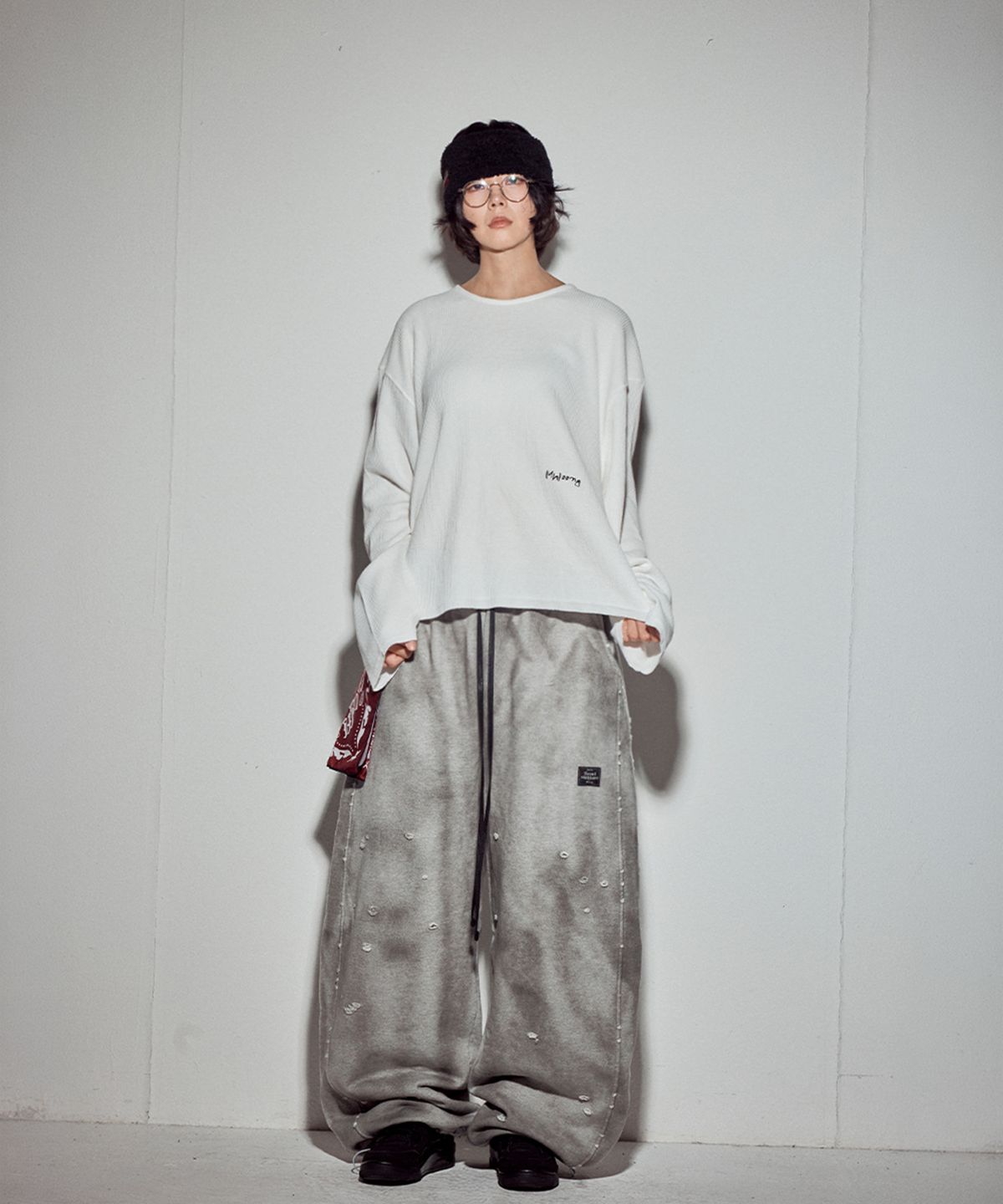 뭉(MWOONG) VTG printing heavy waffle LS-IV