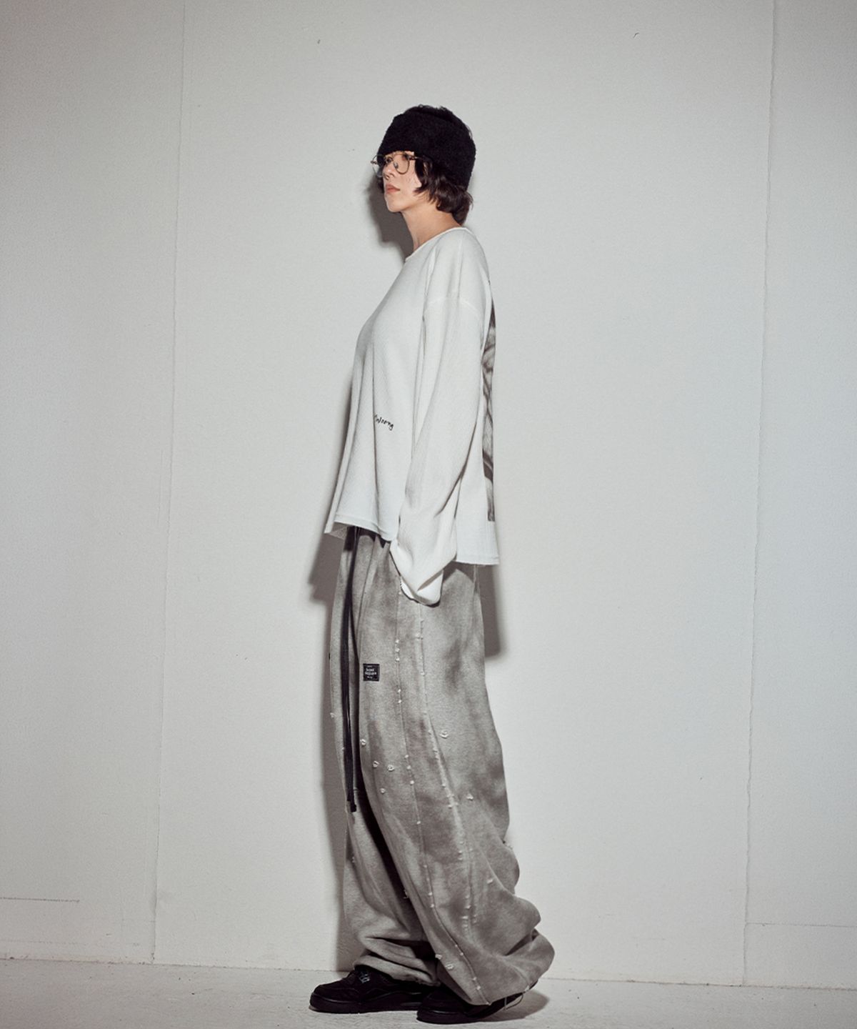 뭉(MWOONG) VTG printing heavy waffle LS-IV