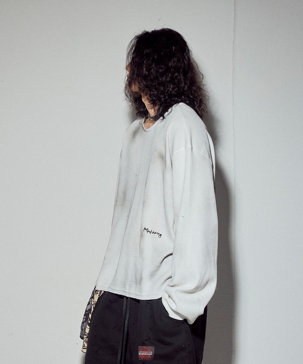 뭉(MWOONG) VTG printing heavy waffle LS-IV dirty