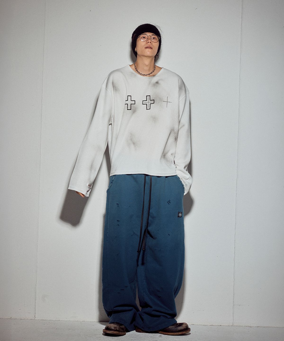 뭉(MWOONG) Cross heavy waffle LS-IV dirty