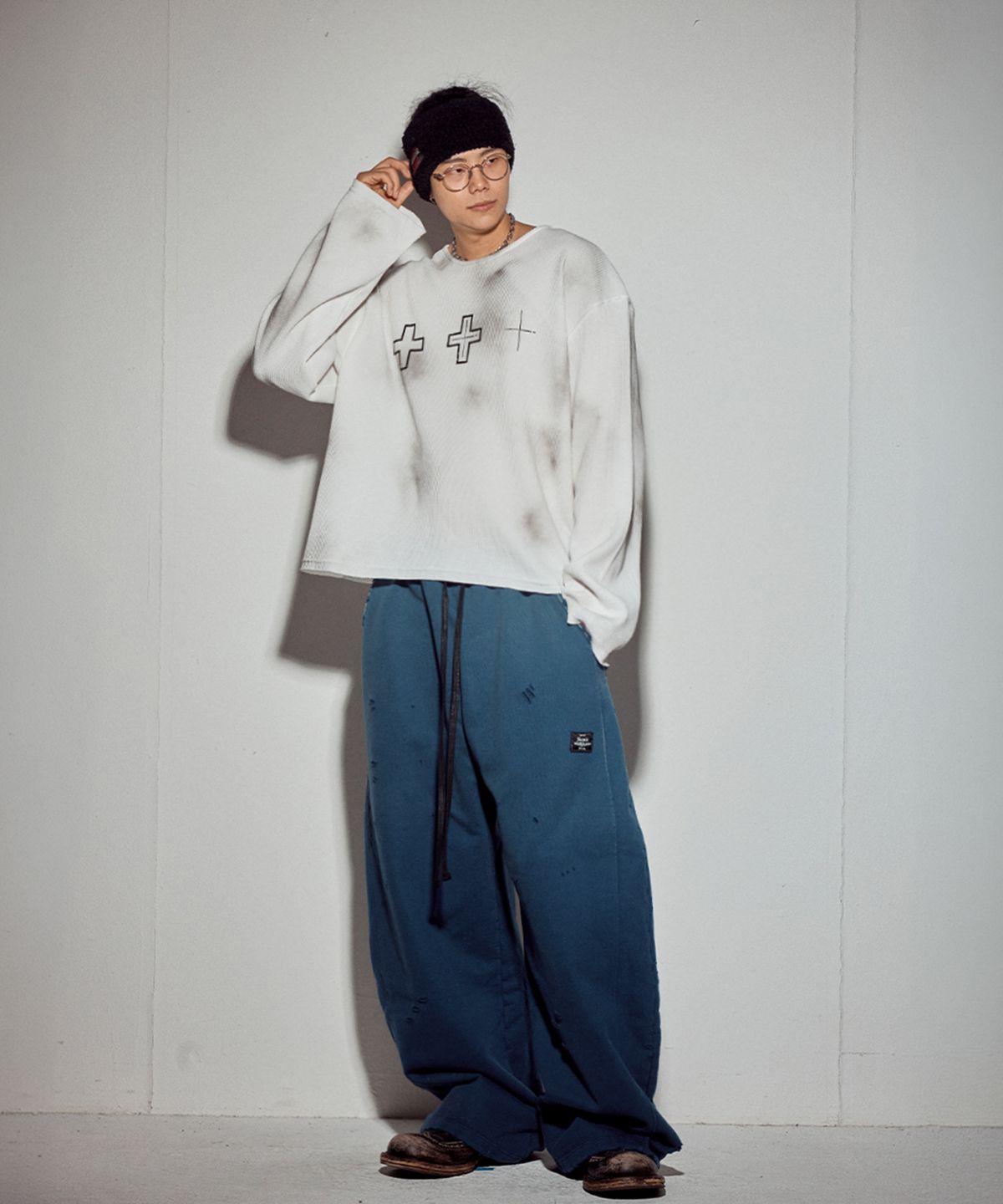 뭉(MWOONG) Cross heavy waffle LS-IV dirty