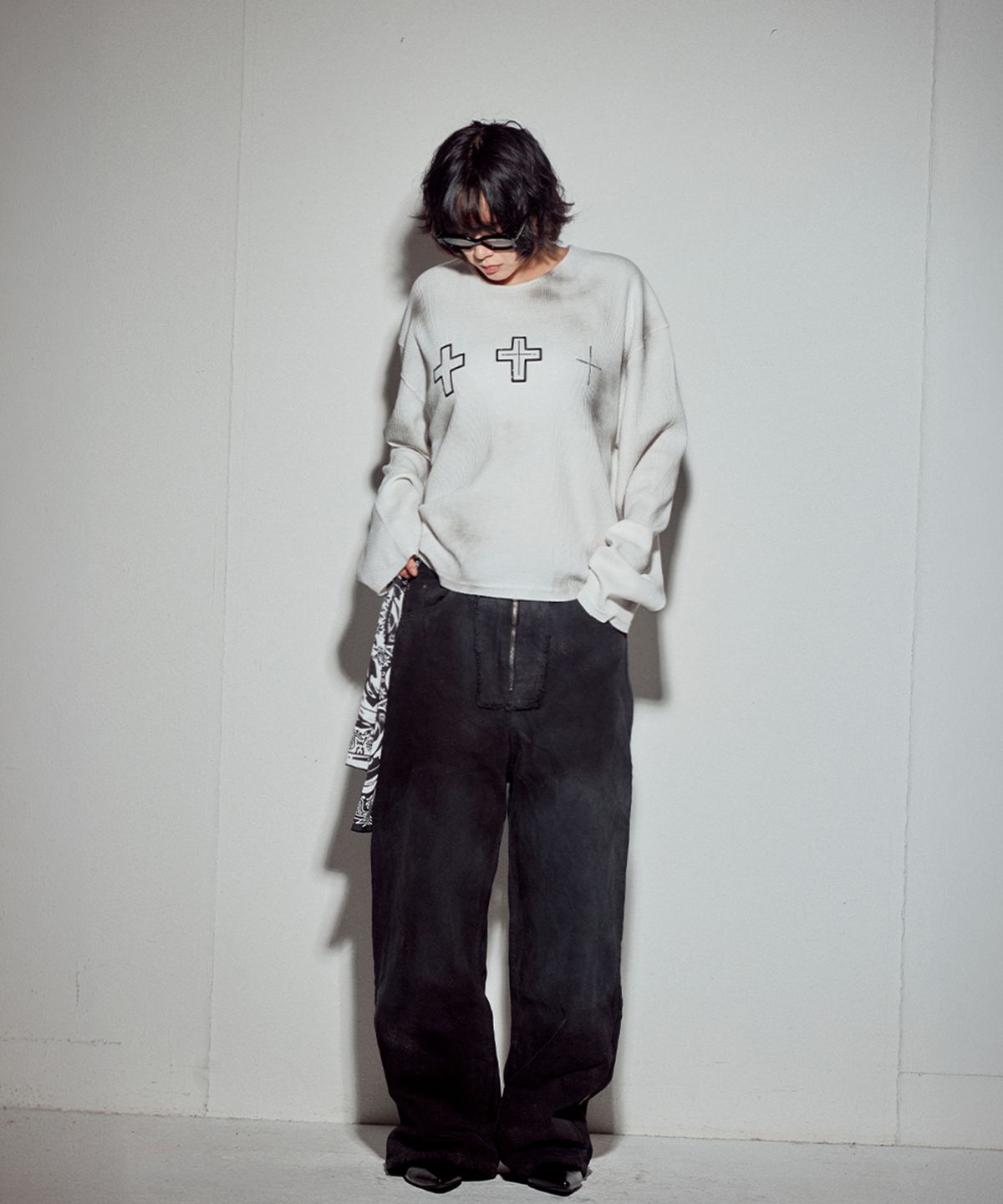 뭉(MWOONG) Cross heavy waffle LS-IV dirty