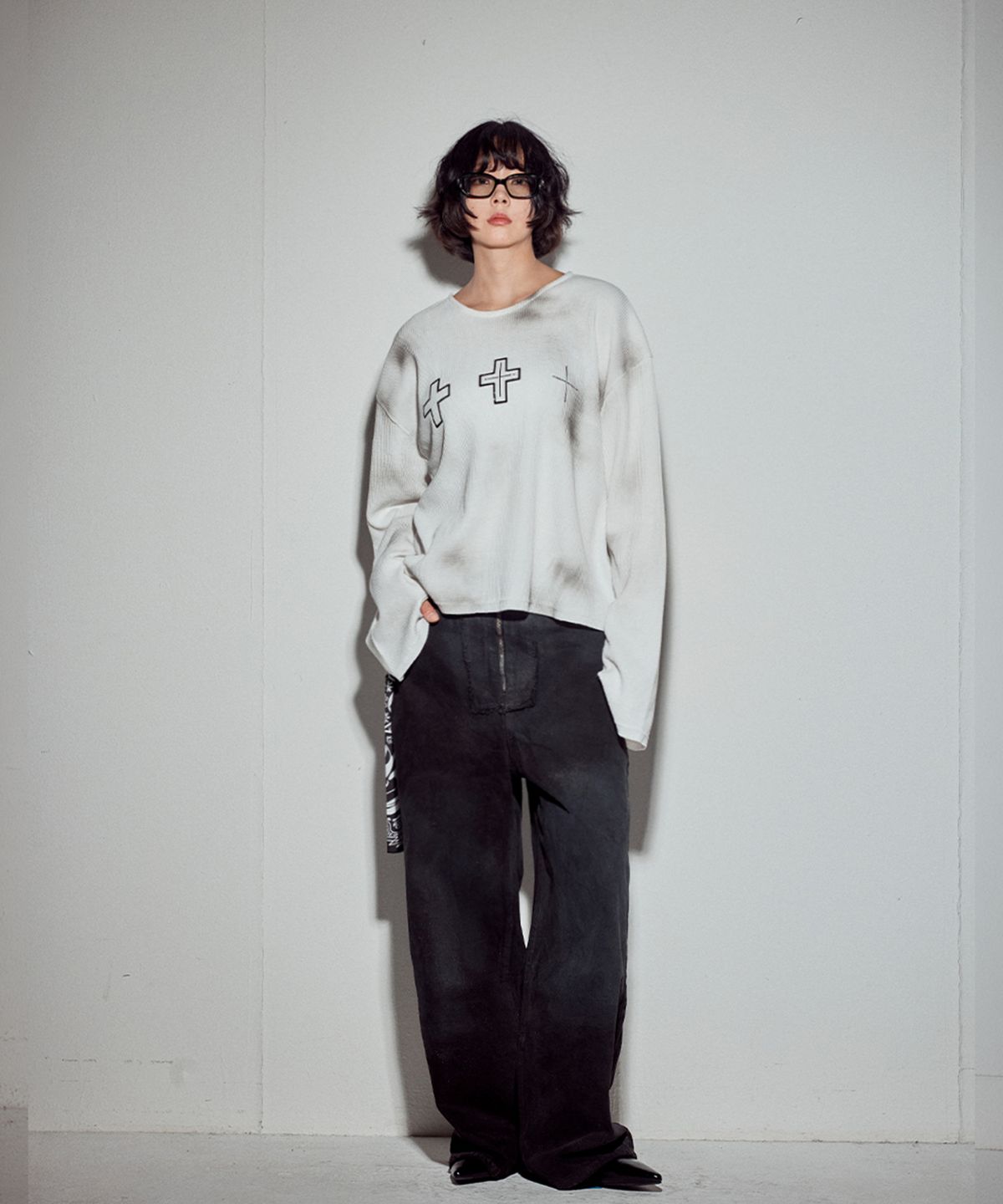 뭉(MWOONG) Cross heavy waffle LS-IV dirty