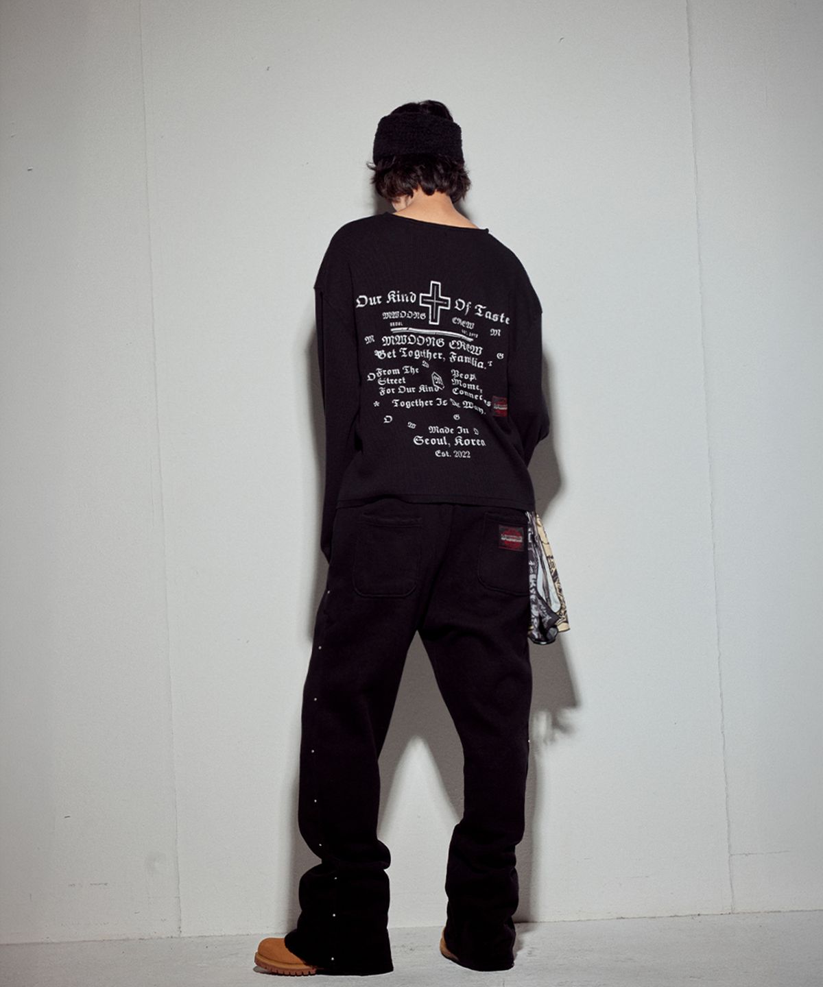 뭉(MWOONG) Cross heavy waffle LS-BK