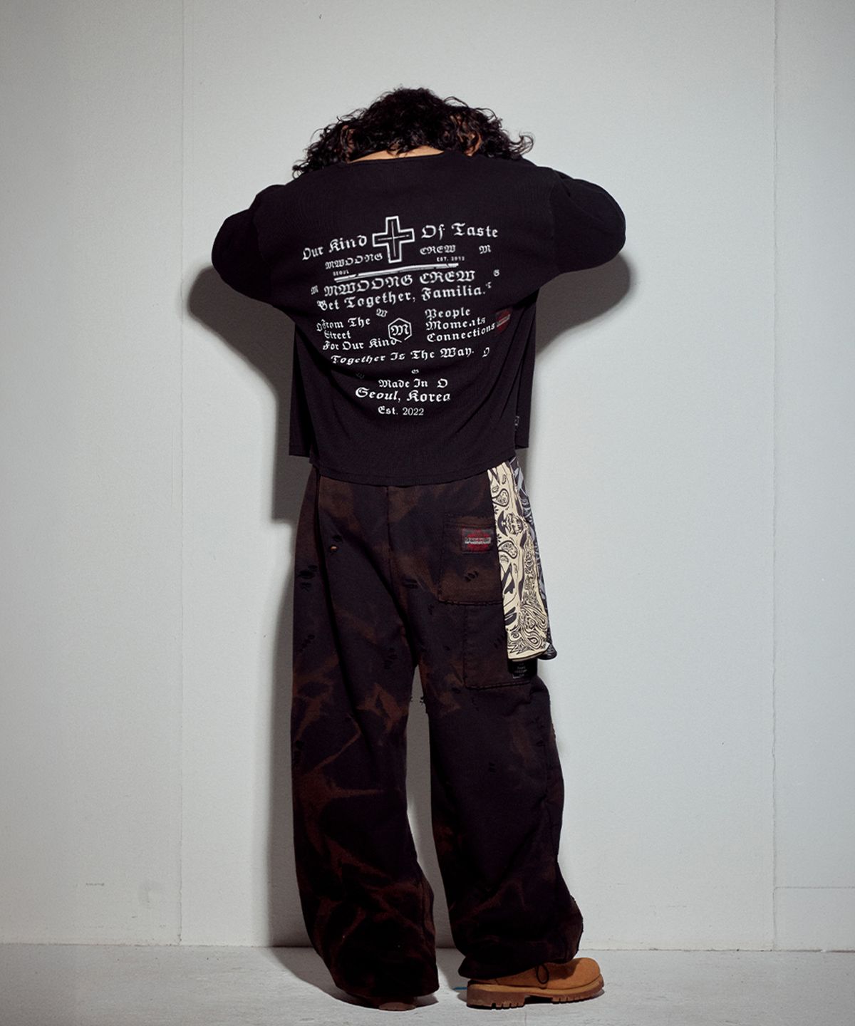 뭉(MWOONG) Cross heavy waffle LS-BK