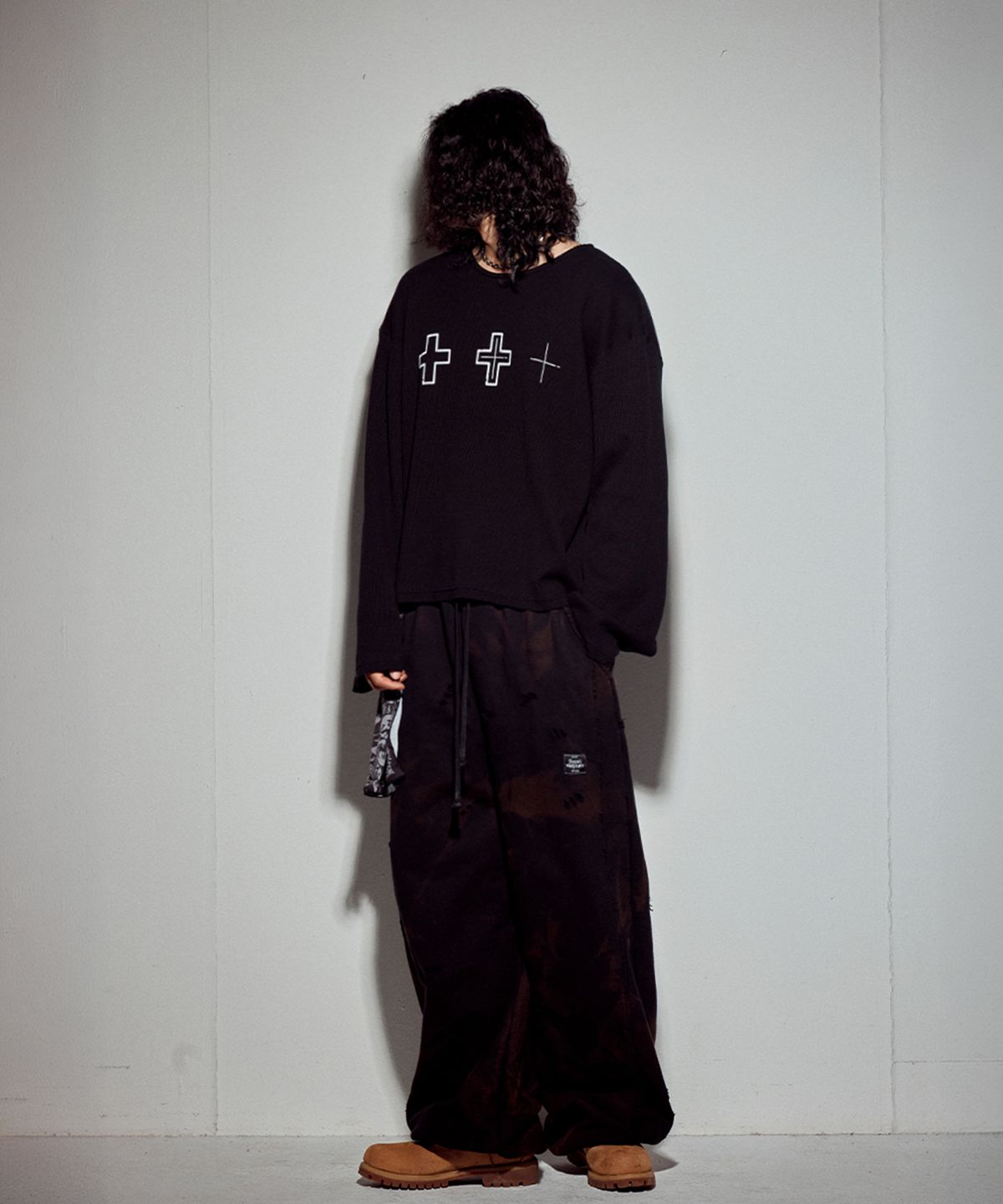 뭉(MWOONG) Cross heavy waffle LS-BK