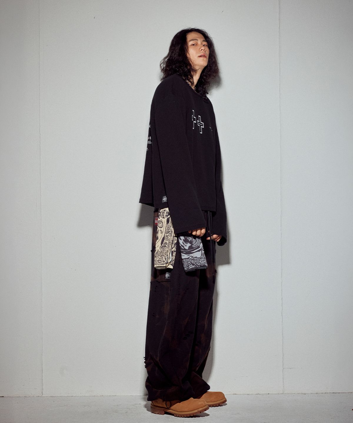 뭉(MWOONG) Cross heavy waffle LS-BK